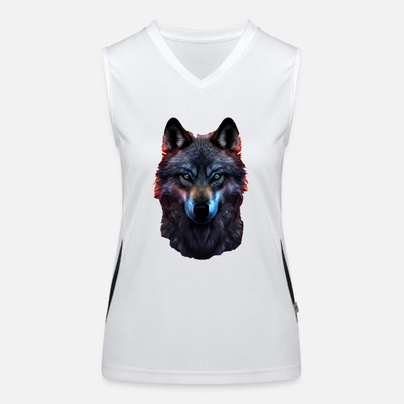 Wölfe Silhouette Naturschutz Tierschutz Wolf Funktionelles Kontrast-Tank Top für Frauen
