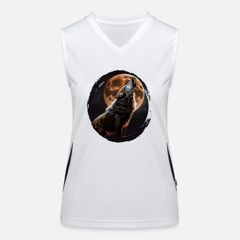 Wölfe Silhouette Naturschutz Tierschutz Wolf Funktionelles Kontrast-Tank Top für Frauen