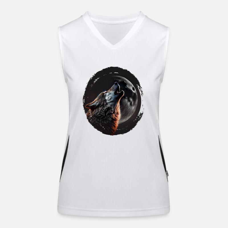 Wölfe Silhouette Naturschutz Tierschutz Wolf Funktionelles Kontrast-Tank Top für Frauen