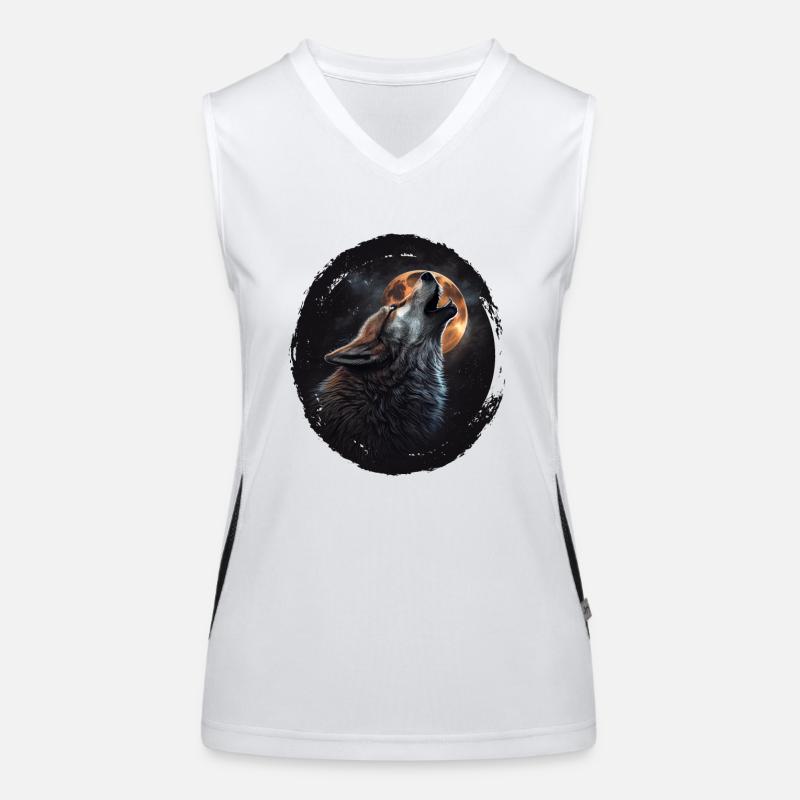 Wölfe Silhouette Naturschutz Tierschutz Wolf Funktionelles Kontrast-Tank Top für Frauen