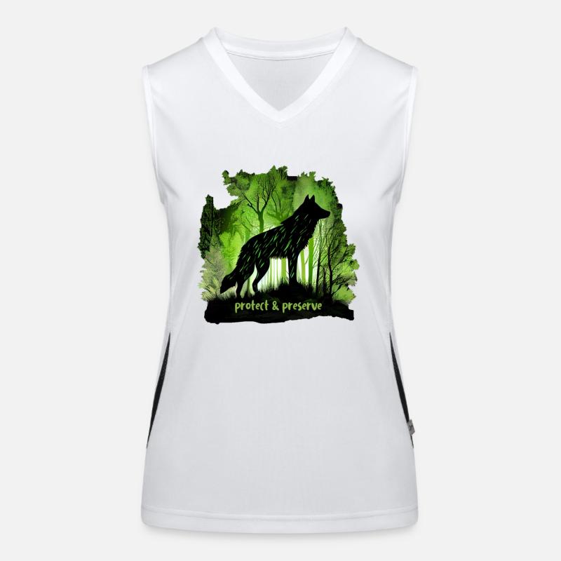 Wölfe Silhouette Naturschutz Tierschutz Wolf Funktionelles Kontrast-Tank Top für Frauen