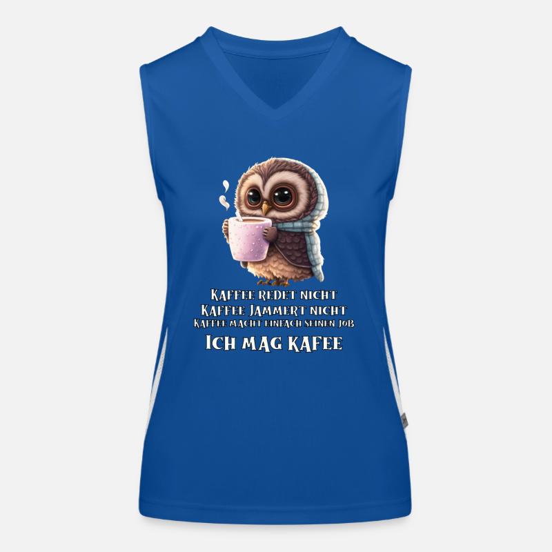 Süße Eule Kaffee redet nicht Kaffee jammert nicht Funktionelles Kontrast-Tank Top für Frauen