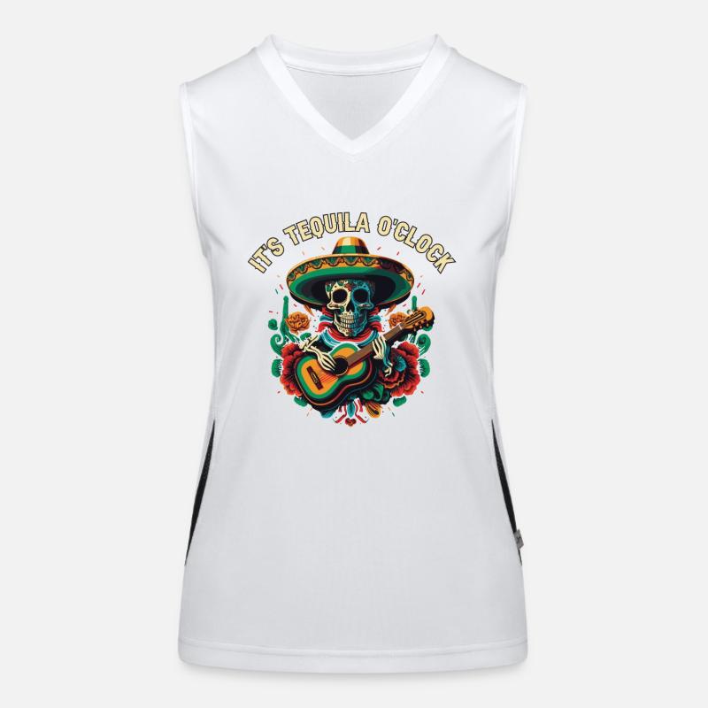 It's Tequila Oclock Alcoholic Tequila Drinker Funktionelles Kontrast-Tank Top für Frauen