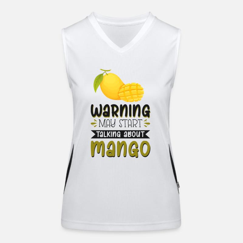 Warnung, könnte anfangen, über Mango zu sprechen Funktionelles Kontrast-Tank Top für Frauen