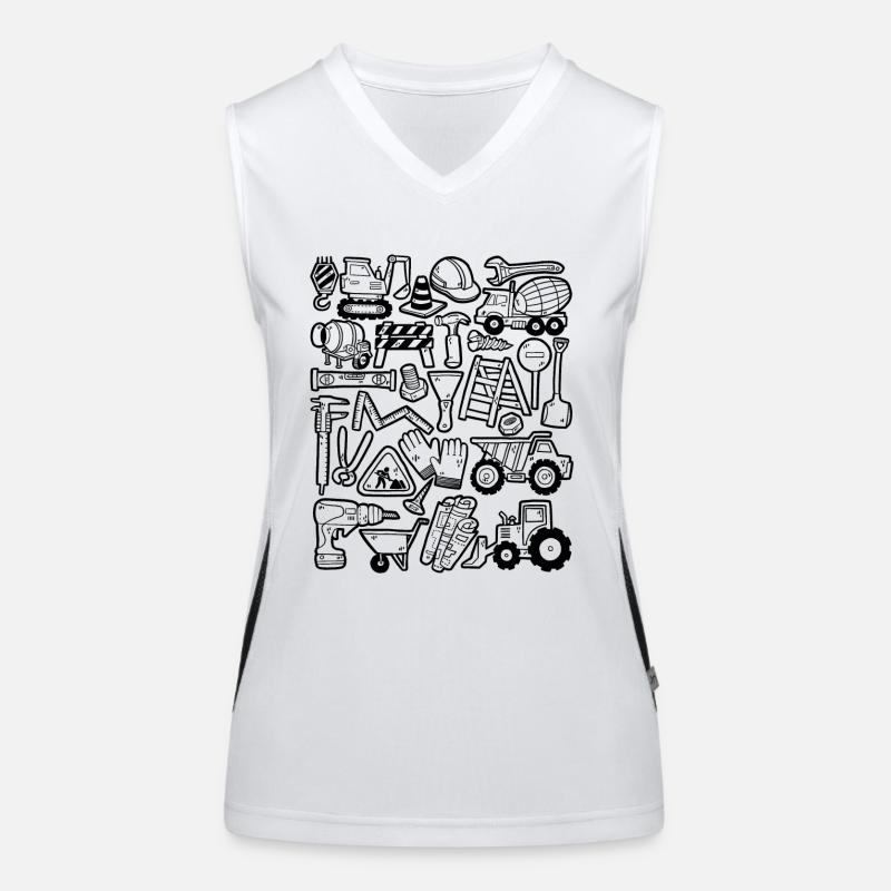 Construction Site Excavator Construction Worker Crane Helmet Tool Women's Functional Contrast Tank Top