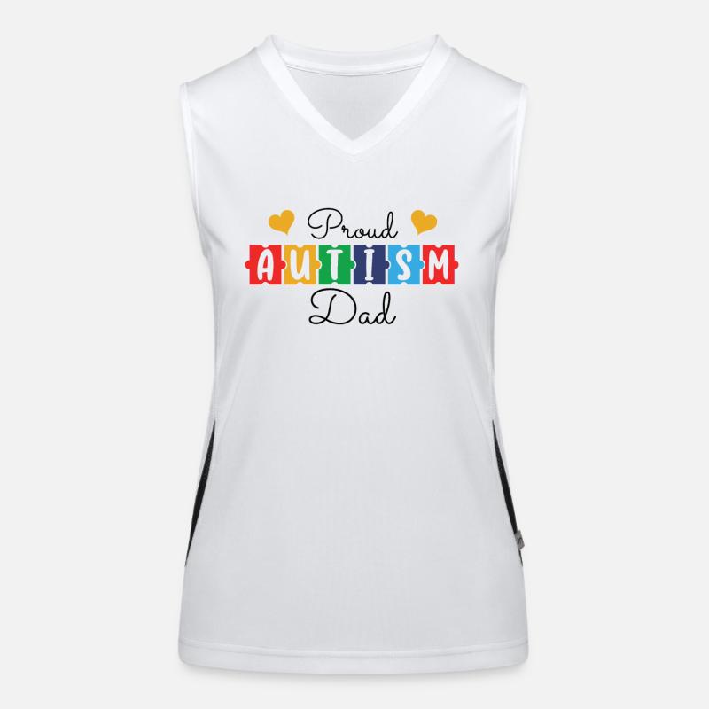 Autism Awareness Proud Autism Daddy Women's Functional Contrast Tank Top