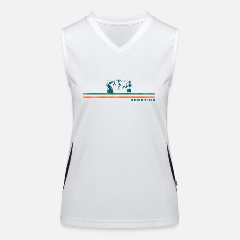 Robot Robotics Engineer Retro Funktionelles Kontrast-Tank Top für Frauen