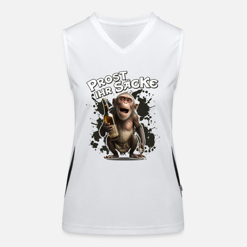 Sprüche Alkohol Prost Ihr Säcke Affe Geschenk Funktionelles Kontrast-Tank Top für Frauen