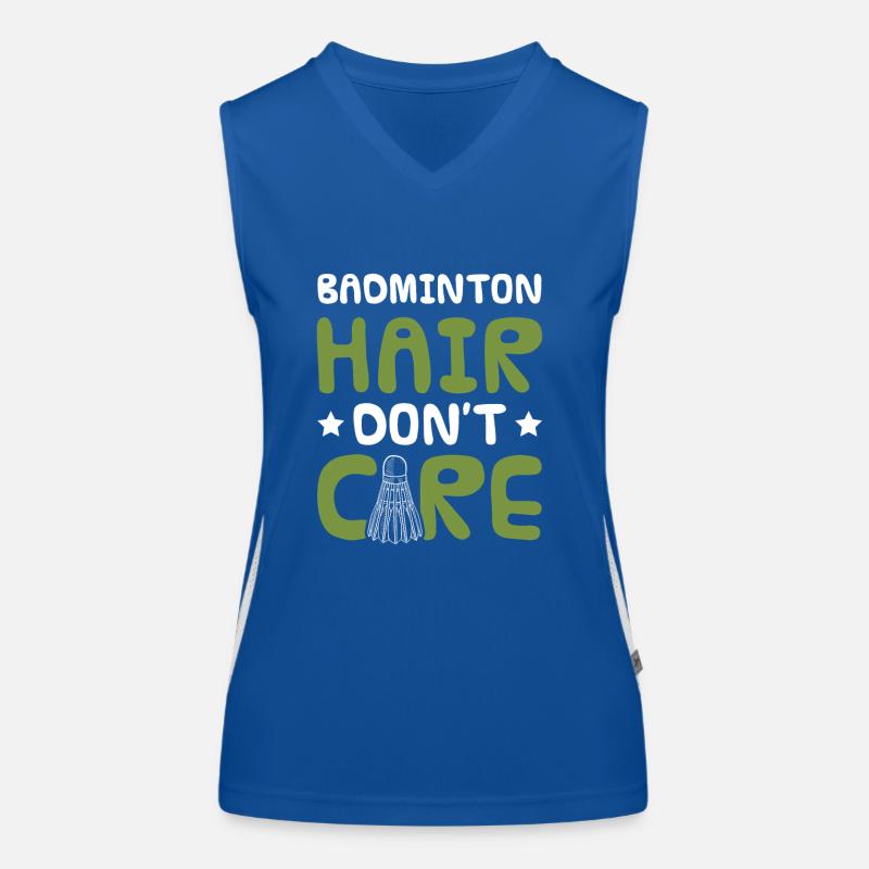 Badminton funny saying Women's Functional Contrast Tank Top