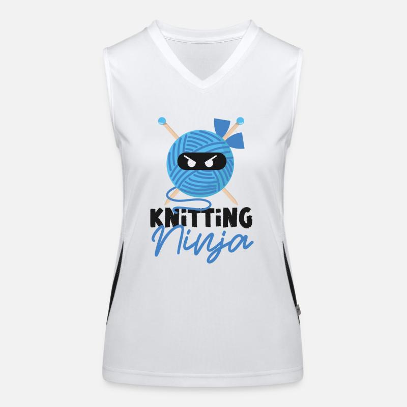 Knitting Knitter Ninja Knitting Funktionelles Kontrast-Tank Top für Frauen