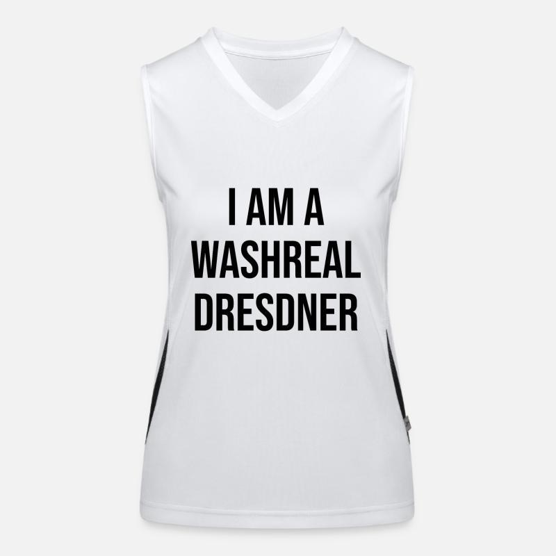 Ich bin ein Waschechter Dresdner Funktionelles Kontrast-Tank Top für Frauen