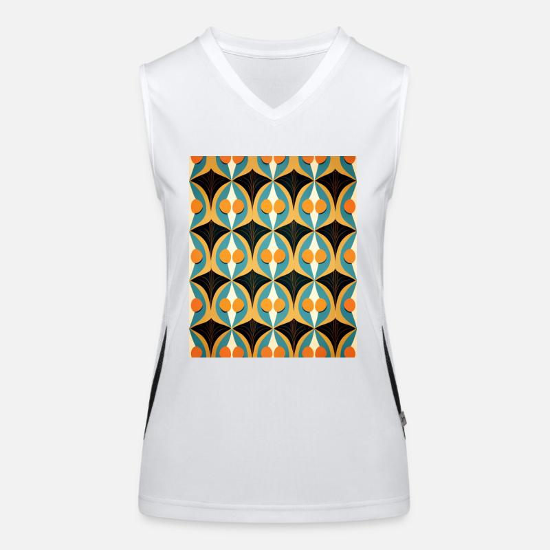 retro pattern Women's Functional Contrast Tank Top