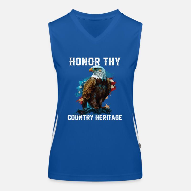 Honor Thy Country Heritage American Bald Eagle Funktionelles Kontrast-Tank Top für Frauen