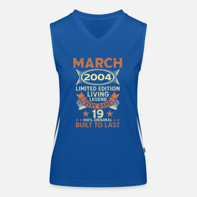19th birthday March Born 2004 Gift idea Women's Functional Contrast Tank Top