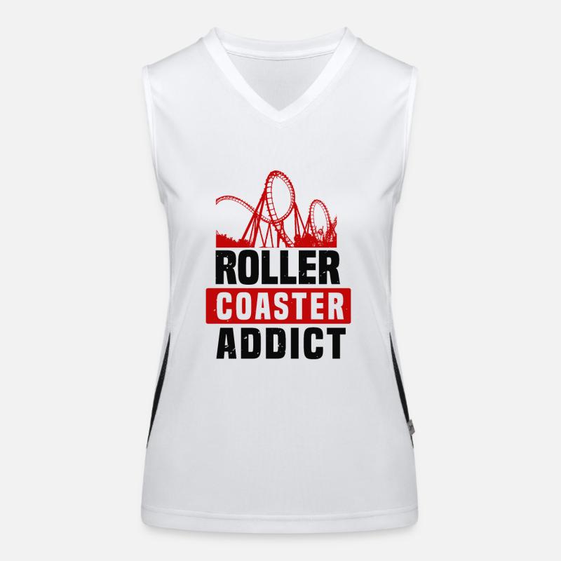 ROLLER COASTER ADDICT Women's Functional Contrast Tank Top