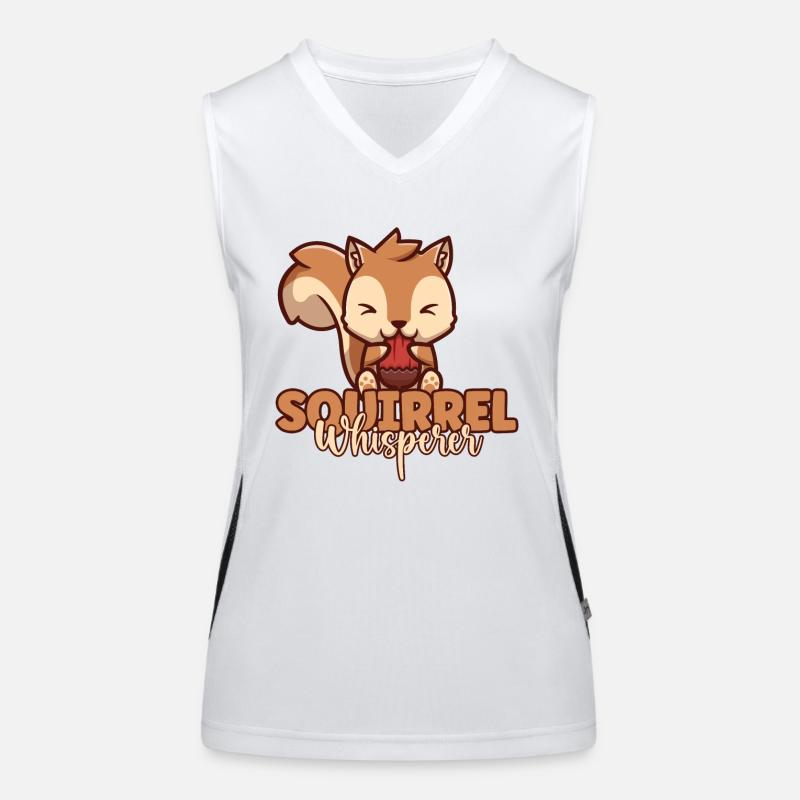 Süßer Eichhörnchenflüsterer isst Eichel lustig Funktionelles Kontrast-Tank Top für Frauen