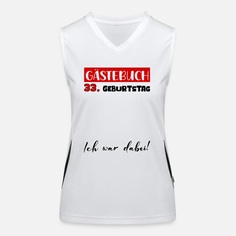 Gästebuch 33 Jahre Geburtstag Deko Bitte Eintragen Funktionelles Kontrast-Tank Top für Frauen