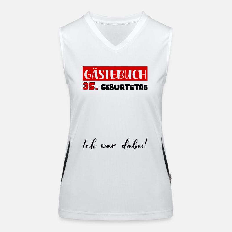 Gästebuch 35 Jahre Geburtstag Deko Bitte Eintragen Funktionelles Kontrast-Tank Top für Frauen