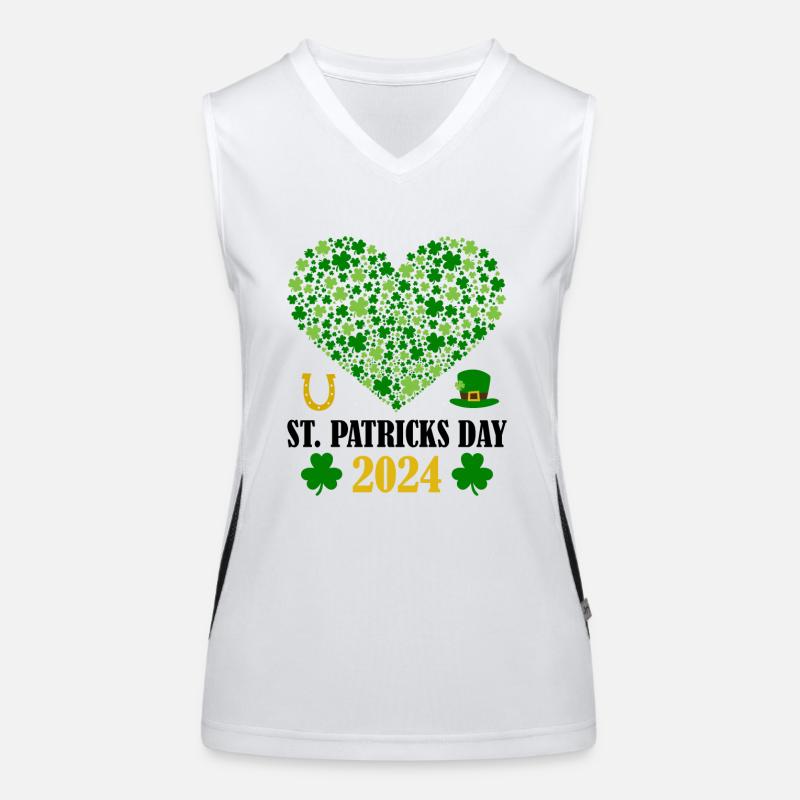 Accessoires de la Saint-Patrick Irlande Shamrock Décoration Débardeur respirant contrasté Femme