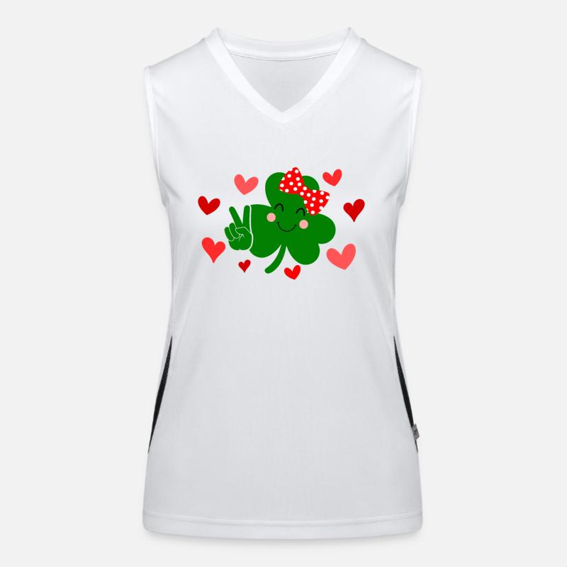 Accessoires de la Saint-Patrick Irlande Shamrock Décoration Débardeur respirant contrasté Femme