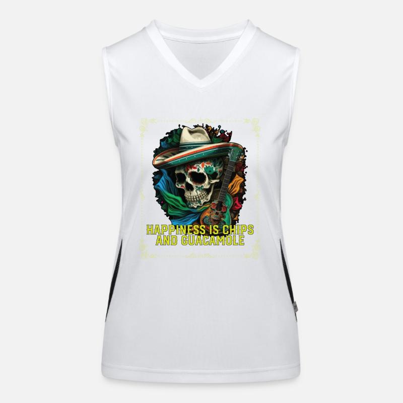 Happiness Is Chips and Guacamole Lover Avocado Funktionelles Kontrast-Tank Top für Frauen