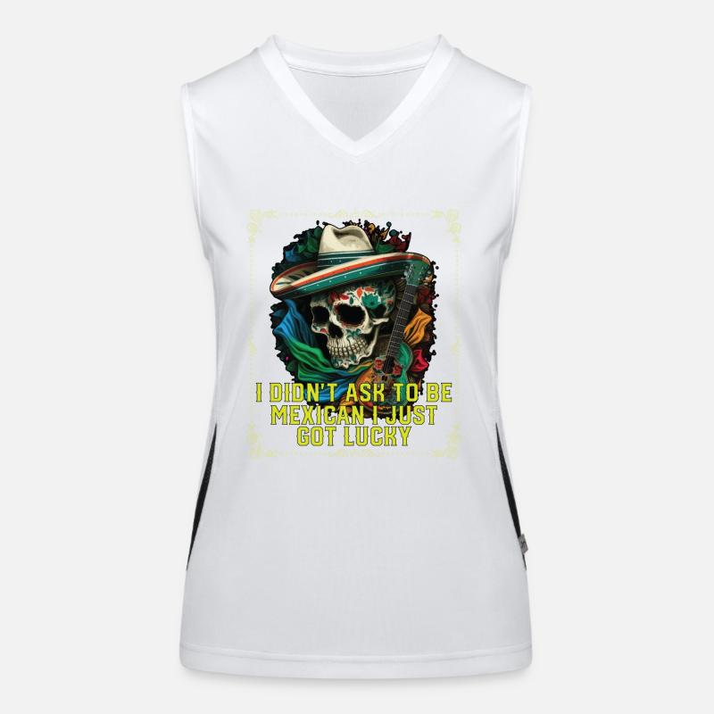 I Didn't Ask to Be Mexican I Just Got Lucky Funktionelles Kontrast-Tank Top für Frauen