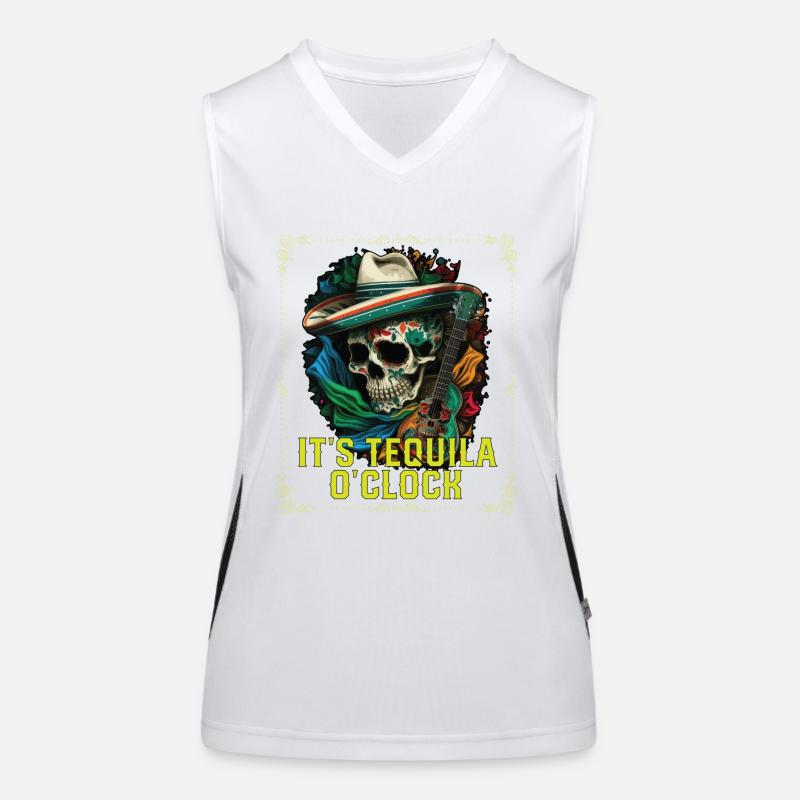 It's Tequila Oclock Alcoholic Tequila Drinker Funktionelles Kontrast-Tank Top für Frauen