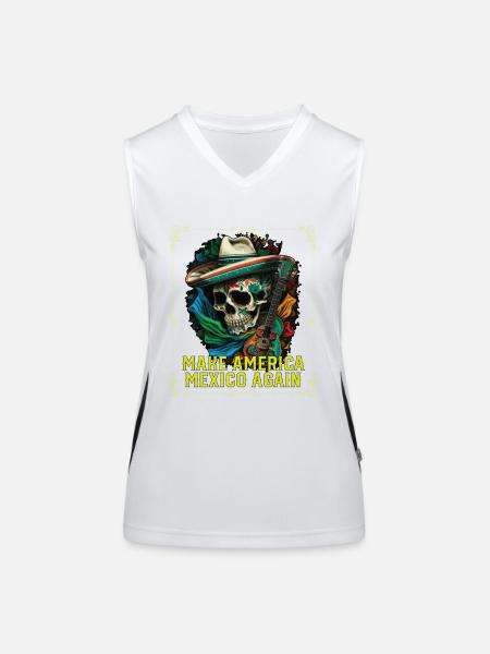 Make America Mexico Again America Mexico American - Women's Functional Contrast Tank Top - white/black - Front