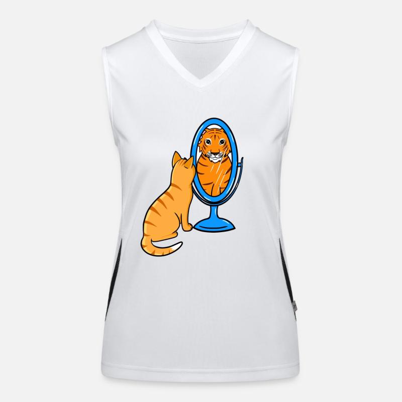 Cute tabby cat - tiger Women's Functional Contrast Tank Top