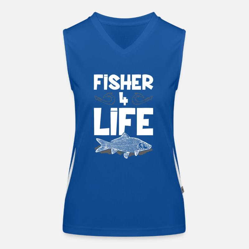 Les pêcheurs vivent éternellement Pêche Débardeur respirant contrasté Femme