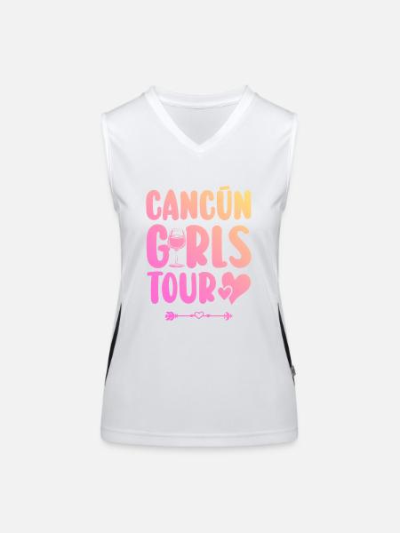 Cancun Party Team - Women's Functional Contrast Tank Top - white/black - Front