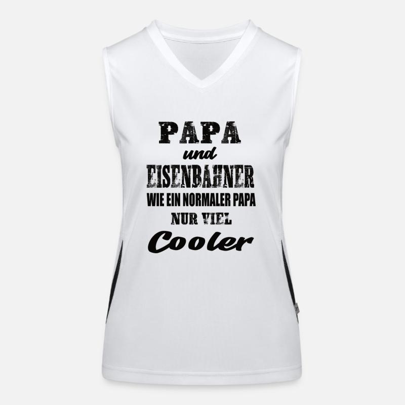 Papa und Eisenbahner Funktionelles Kontrast-Tank Top für Frauen