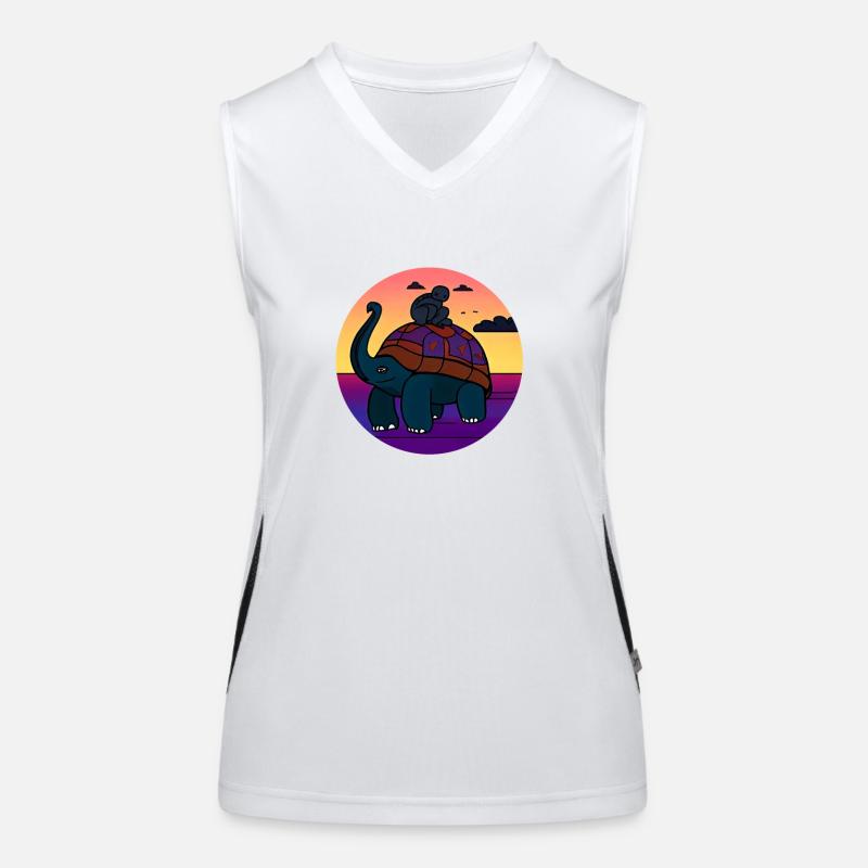 turtle elephant monkey mythical creature Women's Functional Contrast Tank Top