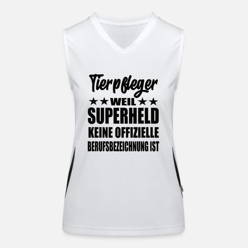 Tierpfleger Superheld Spruch Funktionelles Kontrast-Tank Top für Frauen