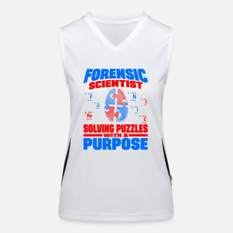 Criminology Forensic Scientist Solving Puzzles Funktionelles Kontrast-Tank Top für Frauen