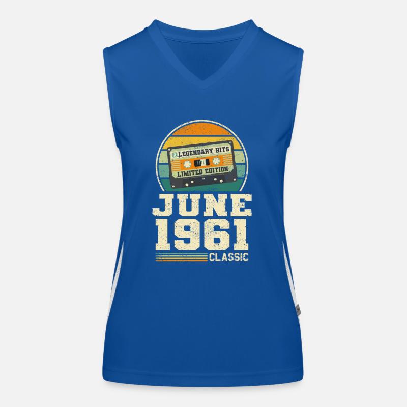 62nd Birthday June Year 1961 Gift Idea Women's Functional Contrast Tank Top
