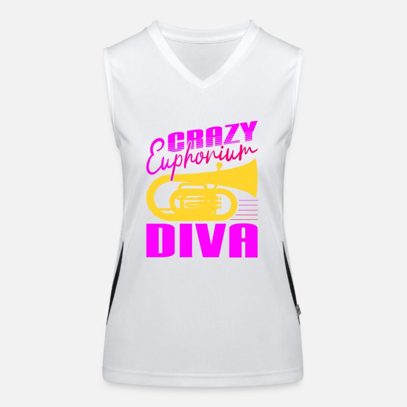 Crazy Euphorium Diva Baritone Player Gifts Women's Functional Contrast Tank Top