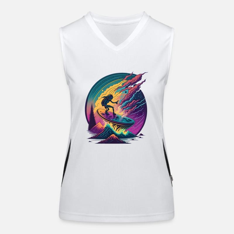 Galactic Surfer Women's Functional Contrast Tank Top