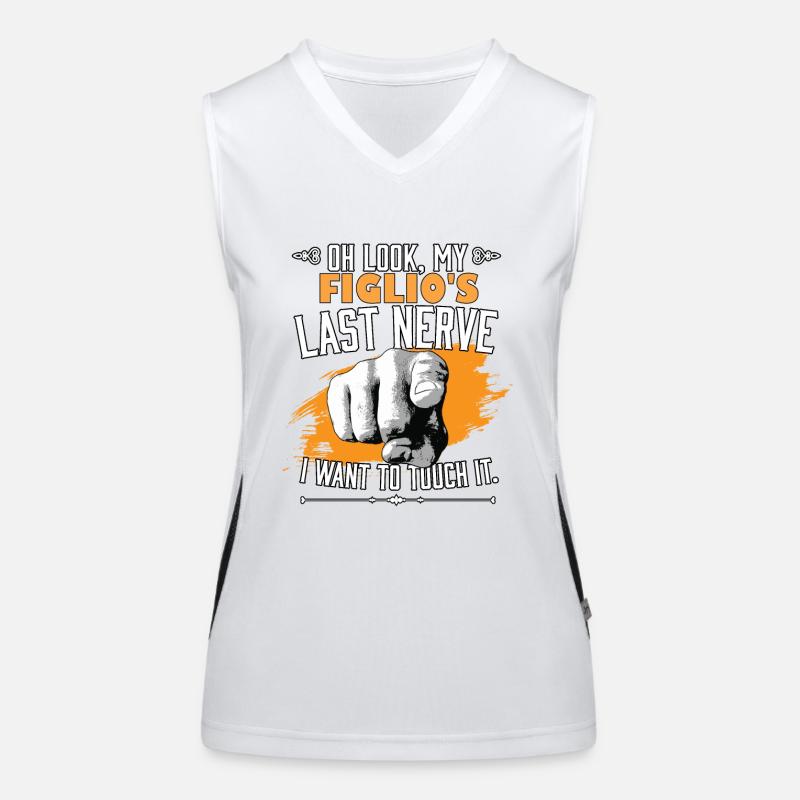 Look My Figlio's Last Nerve Funny Dad Mom Son Women's Functional Contrast Tank Top