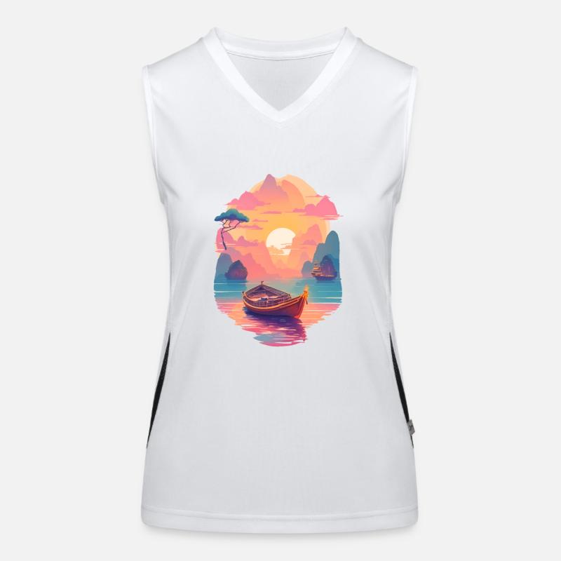 Sunset Serenade, Ninh Binh Funktionelles Kontrast-Tank Top für Frauen
