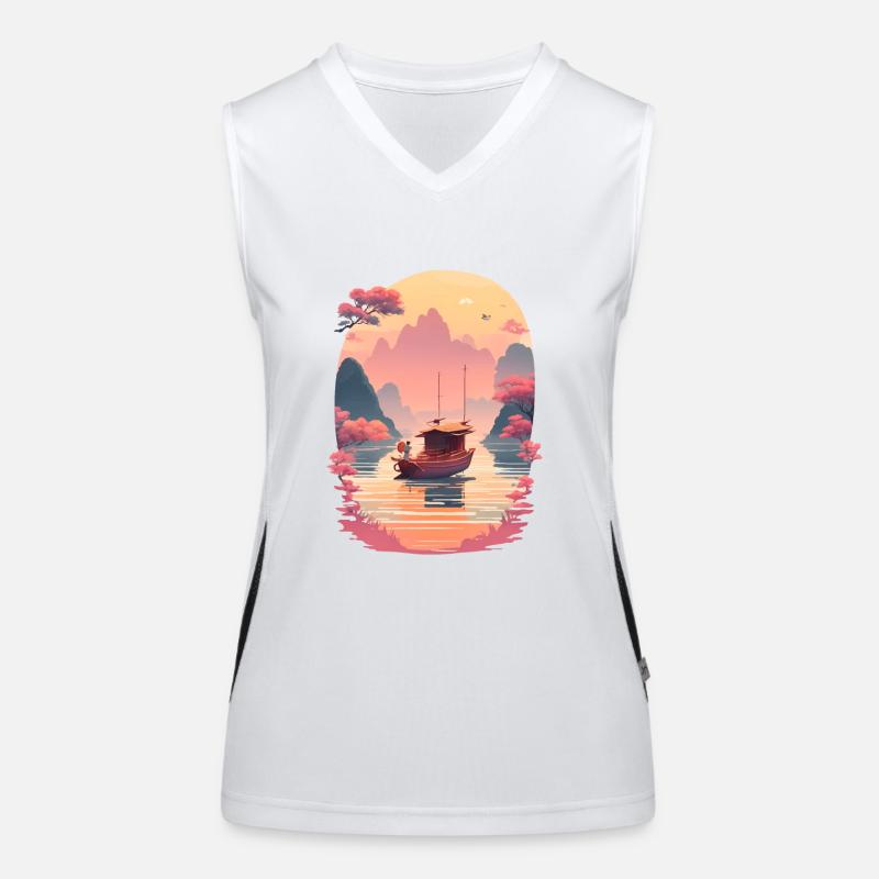 Sunset Serenade, Ninh Binh Funktionelles Kontrast-Tank Top für Frauen