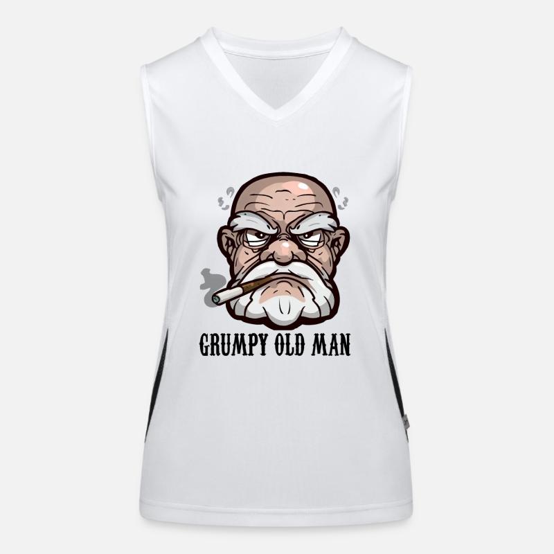 GRUMPY OLD MAN - Women's Functional Contrast Tank Top - white/black