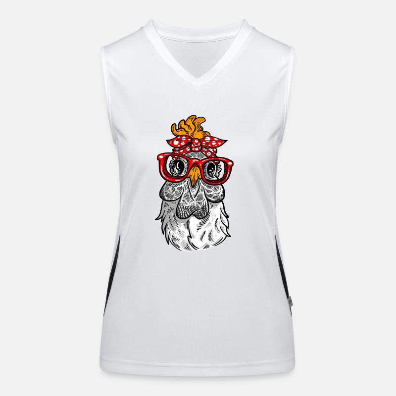 Mutter Huhn retro Henne Design Funktionelles Kontrast-Tank Top für Frauen