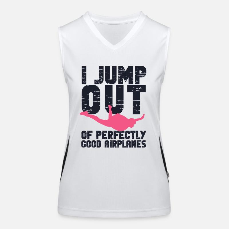 Funny Skydiving Instructor Skydiver Planes Women's Functional Contrast Tank Top