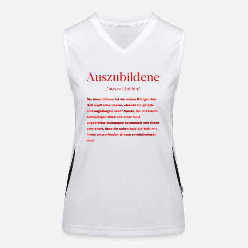 Auszubildene Definition Funktionelles Kontrast-Tank Top für Frauen