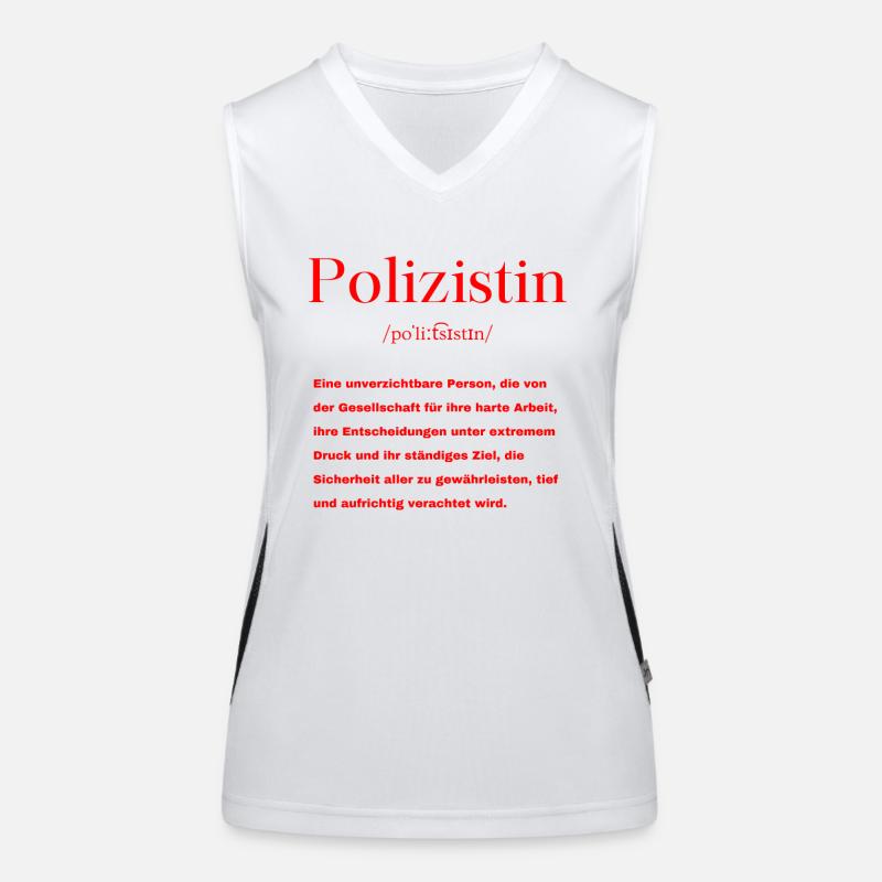 Polizistin Definition Funktionelles Kontrast-Tank Top für Frauen