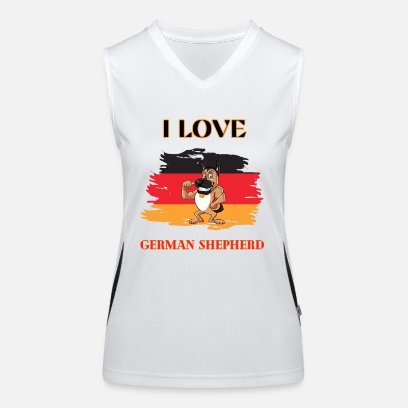 Cute German Shepherd Women's Functional Contrast Tank Top