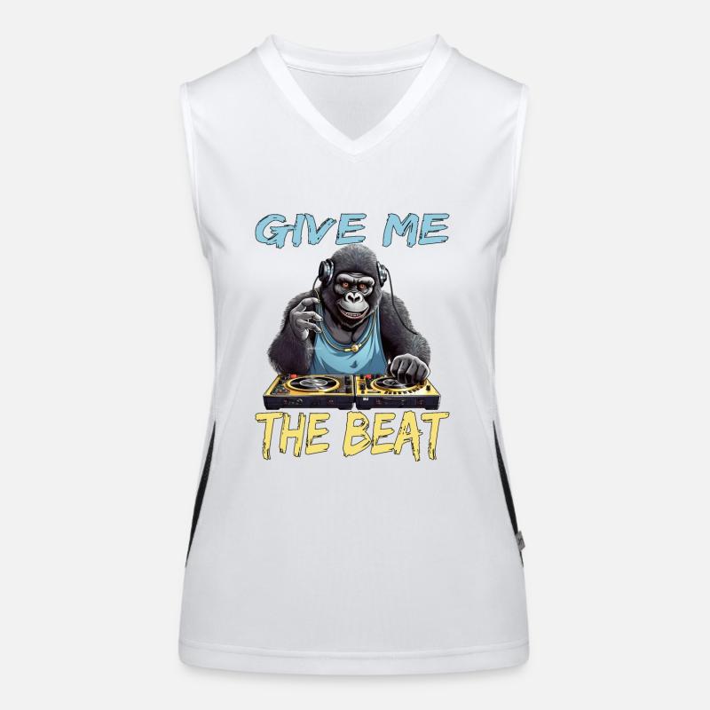 Give Me The Beat DJ Musik Techno Kopfhörer Pop Funktionelles Kontrast-Tank Top für Frauen