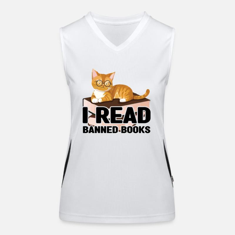 J’ai lu un livre interdit Cat Lover Reader Read Débardeur respirant contrasté Femme