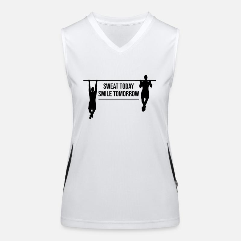 Pull-ups motivating saying fitness training Women's Functional Contrast Tank Top